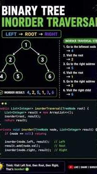 Binary Tree Inorder Traversal Explained in 60 Seconds | DSA Interview Prep | Java