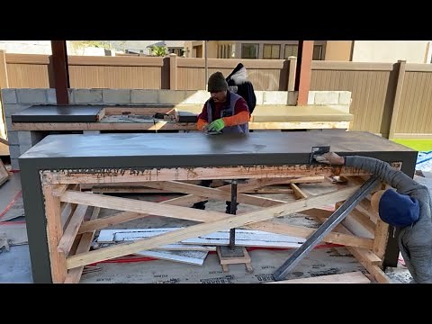 COMO HACER UNA ENCIMERA Y MESA DE CONCRETO/CEMENTO