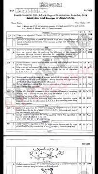 💥4th SEM ADA MODEL QUESTION PAPER BCS401 #vtu #ada #viral