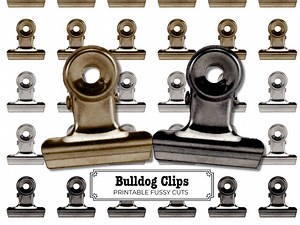 Vintage Paperclip, Bulldog Clip, Fussy Cuts | Printable Cutouts for Junk Journals, Scrapbooking, Crafts, and DIY Projects - Etsy