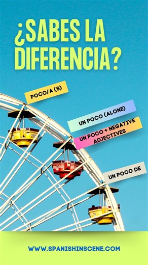 🧠 How to Use “Poco” and “Un Poco” in Spanish (with Fun Examples and Exercises!) 🇪🇸 Learning Spanish? Then you’ve probably seen poco, poca, pocos, pocas, un poco and un poco de many times — and yes, they can be confusing! 😅 In this post, you’ll finally understand how to use each form, with clear explanations, real examples, a story, and fun exercises. 🎯 Let’s go! 🚀 #spanish #spanishmusic #spanishverbs #spanish #español #learningspanish #spanishteacher #spanishtutor #españolparaextranjeros #