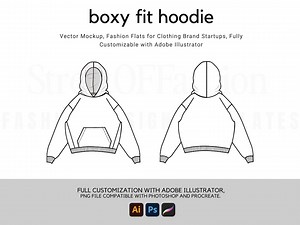 Boxy Fit Hoodie Template: Fashion CAD Vector (digital Download) - Etsy UK