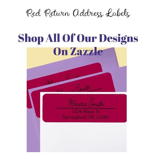 Red return address labels to customize #zazzlemade