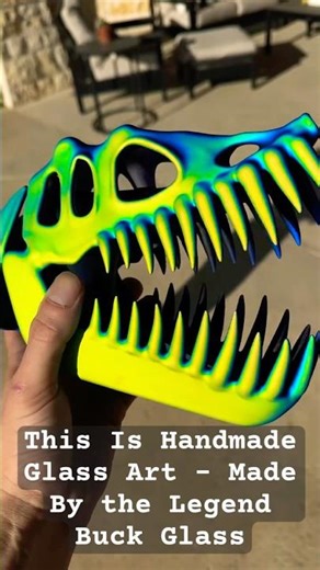 Dino Skull Made By The Legend Buck Glass #art #dinosaur #glassart #fyp #handmade #glassblowing