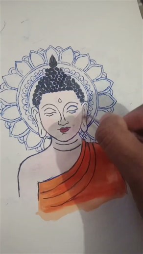 Gautam Buddha sketch Coloring drawing #art #gautambuddha #sketch#artist #colors#drwaingpencil #brush