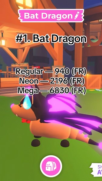 The most valuable bats pets in Adopt Me #adoptme #adoptmehalloween #adoptmepets #adoptmevalues #fyp
