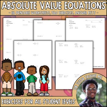 Solving Absolute Value Equations Worksheets and Review for High School Math