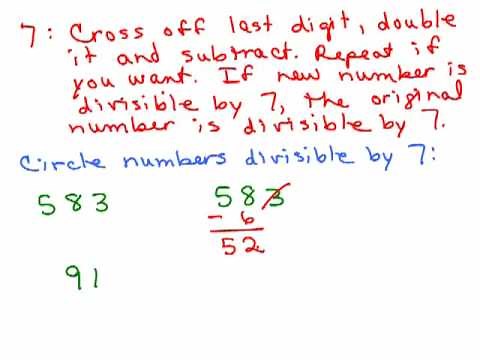 Divisibility Tests for 2, 3, 5, 7 and 11