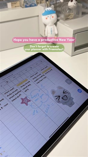 Let’s plan my January 2026 with my fav note-taking app - @Freenotes 🍵⭐️ What are your goals for the new year? #planner #digitalplanner #freenotes #unilife #studytok