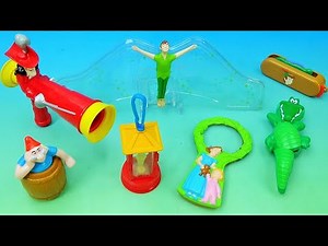 1998 WALT DISNEY'S PETER PAN set of 7 McDONALD'S HAPPY MEAL MOVIE COLLECTIBLES VIDEO REVIEW