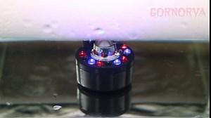 Mist Maker Mini Fog Maker, 12 LED Mister Maker UL Certificated Fog Machine Atomizer Air Humidifier for Water Fountain Pond Rockery Vase Birdbath Halloween Decor(Black)