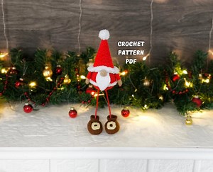 Crochet Christmas Gnome Pattern Long Legs, Amigurumi PDF Christmas Gnome Decor for Home - Etsy