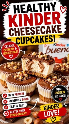 Healthy Kinder Bueno Cheesecake 🌰🍫💪 #easyrecipe #healthydessert