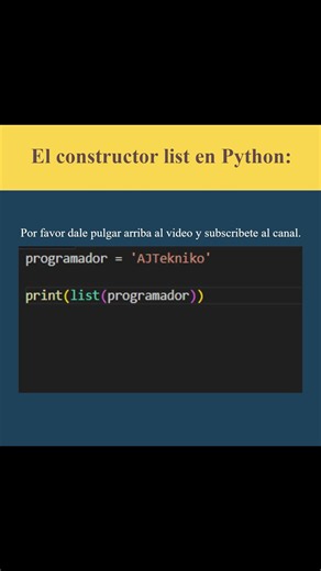 El constructor list en Python (AJTekniko)