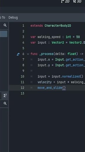 Top-Down Movement in Godot in 60 Seconds or Less #gamedev #gaming #godot #unity #shorts #tutorial
