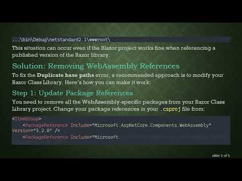 Resolving Duplicate base paths Error in Blazor with Razor Class Libraries