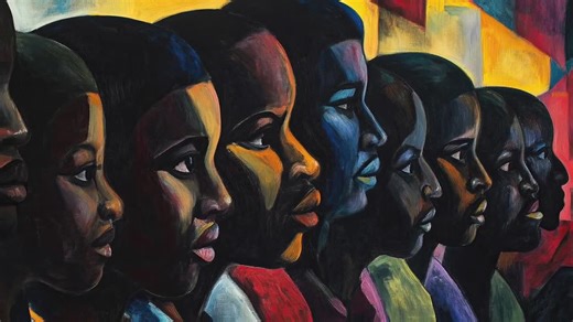 Afrocentric Painting, Black Figures Art for Samsung Frame TV (Digital Download)