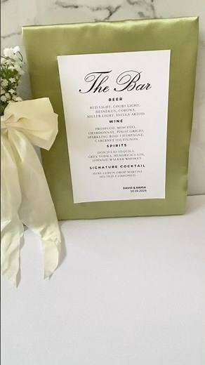 DIY Wedding Bar Menu Sign | Easy Wedding Decor Tutorial on a Budget