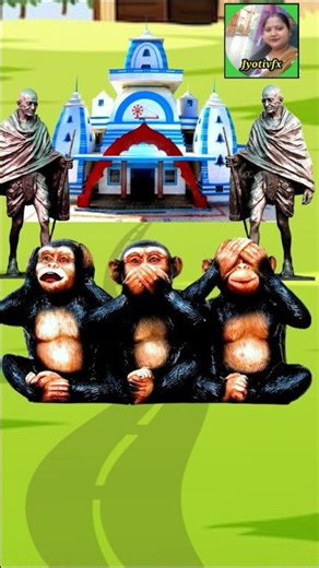 Three monkey's of Gandhiji #jyotivfx #cartoon