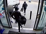 CCTV of robbery of cash boxes from delivery drivers replacing ATM machines