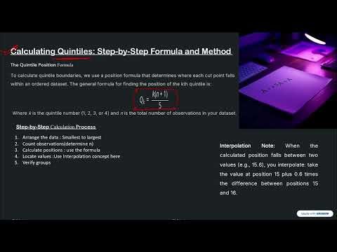 Quantiles and Quintiles..Clearly Explained!!!
