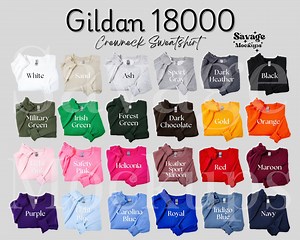Gildan 18000 Color Chart | Gildan Crewneck Mockup | Color Chart Mockup | Sweatshirt Mockup | Fully Editable Color Chart - Etsy
