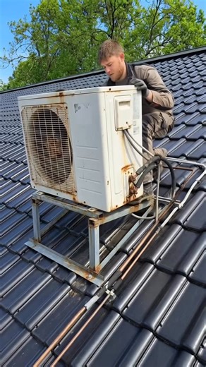 Architect and interior design on Instagram: "Why your luxury home looks “cheap” from the top... 🏠⚠️ (Caption): Architecture isn’t just about the four walls we see from the street; it’s about the Fifth Facade—the roof. Leaving a bulky, industrial AC unit exposed on a pitched roof is a visual disaster. It breaks the architectural silhouette and creates a harsh clash between cold metal and the natural texture of the tiles. In this educational breakdown, let’s look at why architectural integration