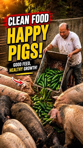 🐷🌿 Feeding time for the whole farm! 😋