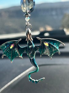 DRAGON- 3D-LG (blu/blu) Car Accessories Rear View Mirror Car Charm, Car Charmz, Car Accessory for Rearview Mirror, Dragon Car Charm, Dragon - Etsy