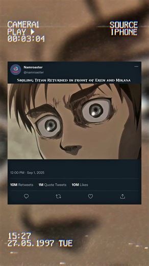 Smiling Titan Returned with Creepy face||AOT||#attackontitan #animeshorts #eren #viral #edit