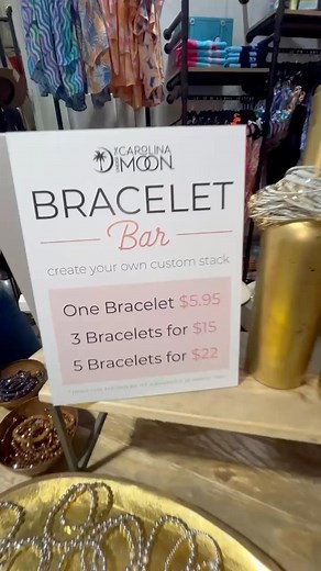 Build your own Stack of Bracelets at our Bracelet bar! Customize your stack or add to Arm Candy ✨ Stop by and see us! #underthecarolinamoon | Under the Carolina Moon | Facebook