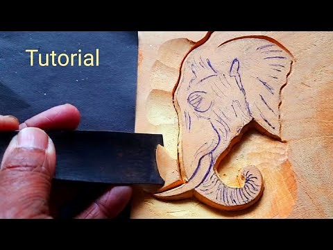wood carving for beginners |Elephant head carving tutorial |UP wood art