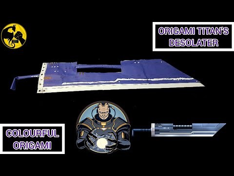 How to make paper A4 Titan's Desolator (Titan's Sword) | Colourful Origami