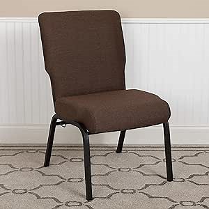 EMMA + OLIVER 20.5 in. Java Molded Foam Church Chair