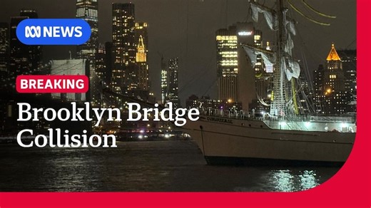 Mexican navy ship crashes into Brooklyn Bridge in New York