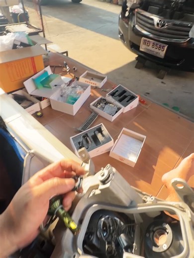 แปลงไฟหน้า Xenon D2S ใส่ LED ขั้ว H11 บนรถ Toyota Camry ACV 40 #ช่างนัดร้านเรด #ศรีราชา #สว่างไม่แยงตา