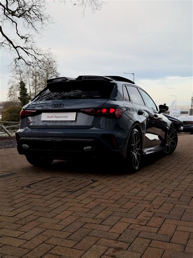Kemora Grey Audi RS3👽 Audi RS3 Sportback Carbon Vorsprung - Where precision engineering meets aggressive design. Carbon details, Quattro grip and a five cylinder performance that speaks for itself. Built to turn heads, tuned to dominate the road. #audirs3 #rs3 #audirs #swansway #fyp