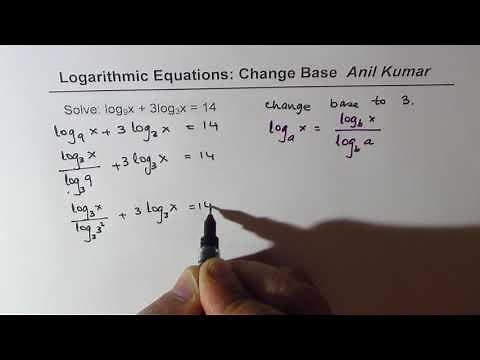 log9(x) + 3log3(x) = 14 Logarithmic Equation Different Bases