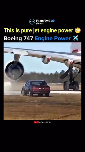 Boeing 747 Engine Power Can Flip a Car 😳