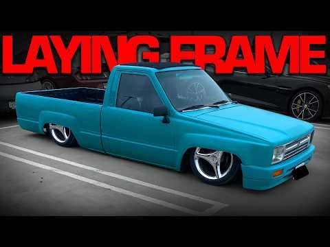 Got flexed on by a high school kid. Is this the hardest slammed Toyota on earth?