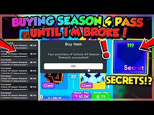 💰BUYING SEASON PASS UNTIL IM BROKE!! SECRET PETS!? (Mining Simulator 2 Roblox)