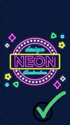 ネオン風のデザインを作る方法#Illustrator #ネオンサイン #ネオン