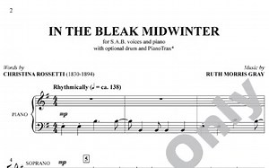 In the Bleak Midwinter (SAB)合唱音频及曲谱预览-by Ruth Morris Gray