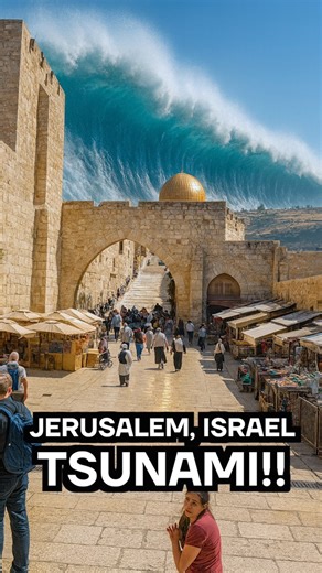 Imagine this — Jerusalem, drenched in sunlight. The golden Dome of the Rock gleams like fire against the blue sky. Pilgrims, tourists, and locals move through the narrow stone streets of the Old City, the sound of prayer echoing from every direction. Merchants laugh in the markets, children play near the ancient walls — it’s a city alive with history, faith, and peace. Then, the ground trembles. Birds scatter. The hum of the city falls silent. Someone points west — toward the horizon beyond the