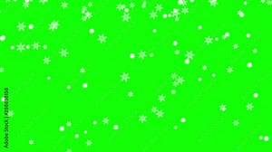 Snow flakes animated on green background. Ready to insert into your projects. Stock Video