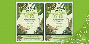 Editable Dinosaur Party Invitations