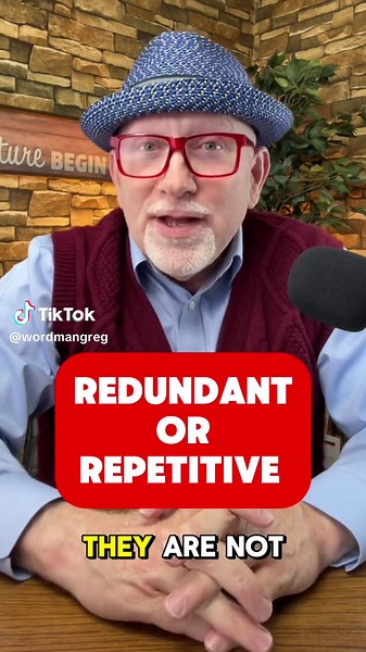 Redundant or repetitive: ANOther English lesson from The Word Man, your most entertaining English teacher! #englishwordstomakeyoulooksmart #grammar #englishteacher #english #humor #fyp #foryoupage #englishgrammarlesson