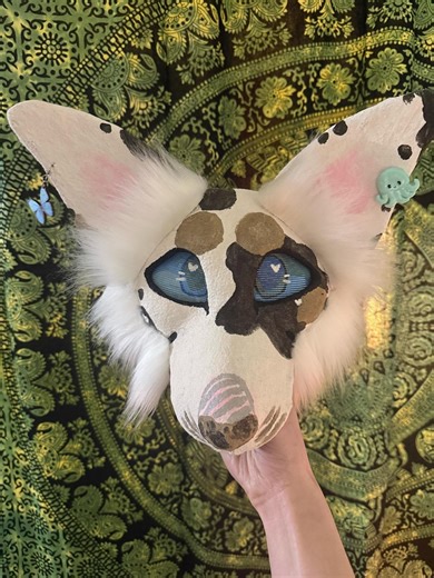 White & Brown Dog Mask! | Therian Mask, Canine, Puppy, Furry, Fursuit - Etsy