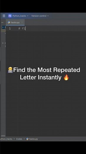 Find the Most Repeated Letter Instantly in Python ⚡ #python #shorts #learnpython #pythontutorial #ai
