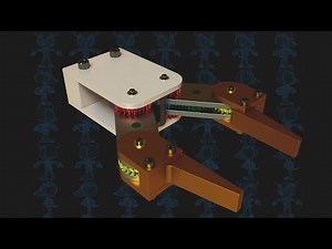 Gears Gripper Mechanism 3D Model